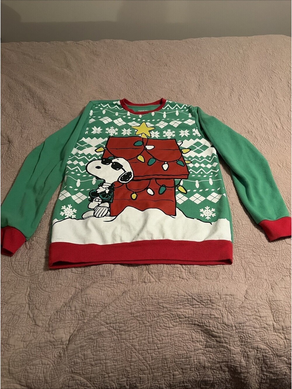 Peanuts Snoopy Christmas Ugly Sweatshirt Adult Medium